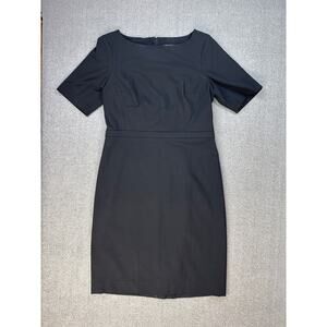 Ann Taylor Dress Career Knee Length Short Sleeve Black Size 4 Petite